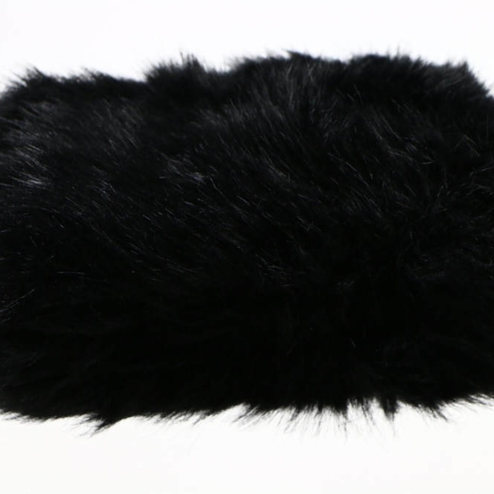 Zara Woman Black Faux Fur Cross Body Clutch Style